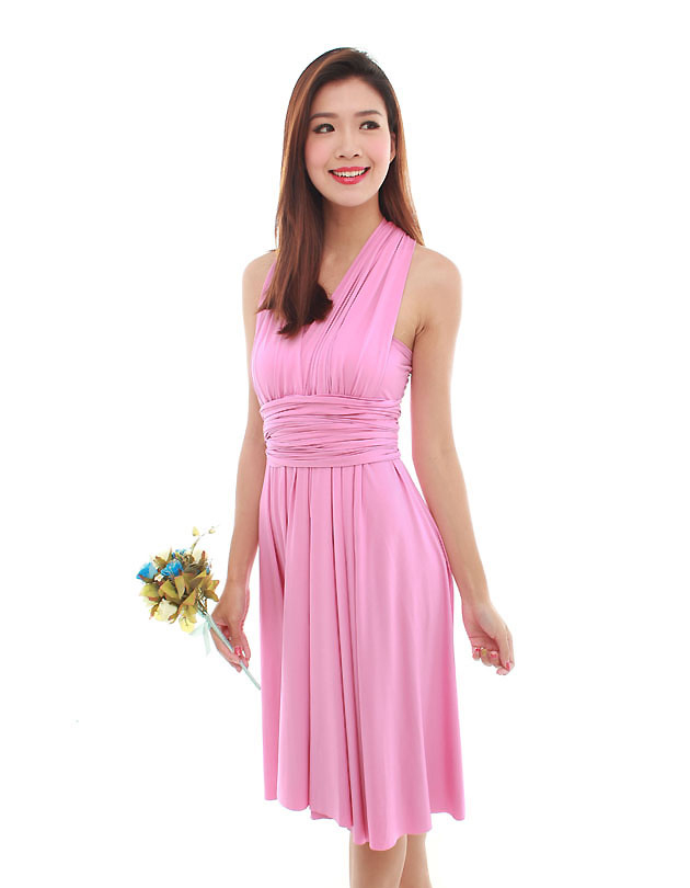 Cherie Convertible Classic Dress in Light Fuchsia